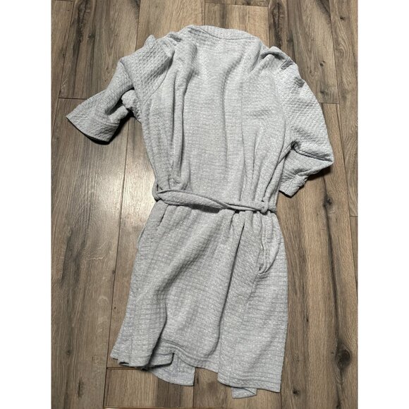 Croft & Barrow Bath Spa Robe Waffle-Knit Light Gray L 3/4 Sleeve CottageCore Gra - Picture 4 of 4